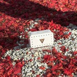 Valentino Orlandi White Studded Crossbody Camera Bag New